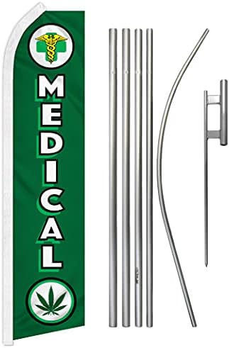 Az orvosi Marihuána Swooper Reklám Zászló & Rúd Készlet - Tökéletes Vape Üzletek, Füst, Üzletek, Vízipipa Társalgók, a Patikákat