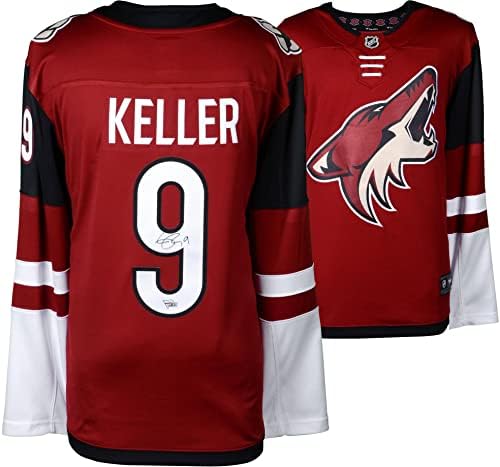 Clayton Keller Arizona Prérifarkasok Dedikált Piros Fanatikusok Szakadár Jersey - Dedikált NHL-Mezek