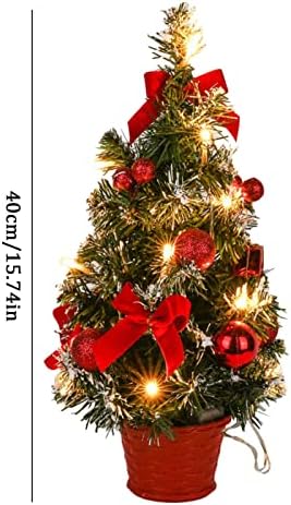 40cm Asztali karácsonyfa Mini Pines Kúp Mesterséges Karácsonyi Fa asztallap Asztal Fél Decor Random Dísz Választék (Ezüst, Egy Méret)