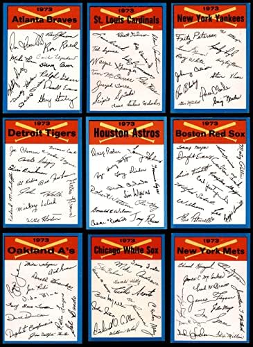1973 Topps Kék Csapat Lista Teljes Készlet (Baseball Szett) EX/MT