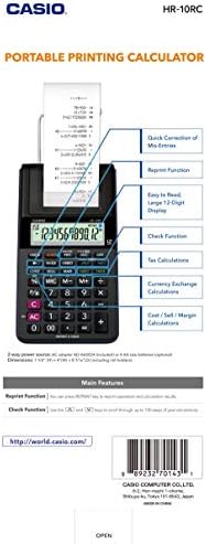 Casio HR-10RC Nyomtatás Kalkulátor 4.02 x 3.21 x 9.41 cm