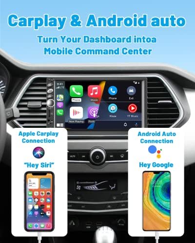 Dupla Din autórádió Rádió, Bluetooth, 7 hüvelykes érintőképernyő, Autó Hifi-CarPlay & Android Automata, Biztonsági Kamera, FM Rádió,