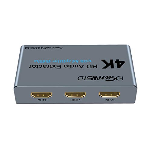 4K60hz HDMI Audio Elszívó, 1080P HDMI Audio Átalakító Adapter Splitter Box 1-2 Audio Extractor Konverter, Optikai SPDIF & 3,5 mm-es Audio