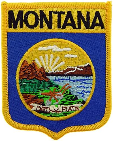 Montanai Állami Zászló Pajzs Hímzett Javítás, Vas-A Ragasztó