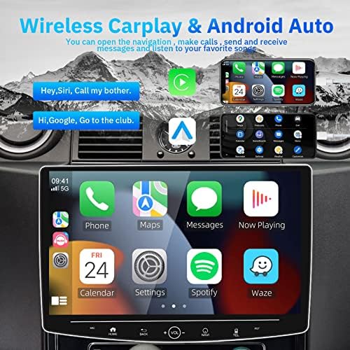 10.1 Egységes Din autórádió Vezeték nélküli Apple Carplay Android Auto, Szögben Állítható érintőképernyő Autó Rádió Biztonsági Kamera,