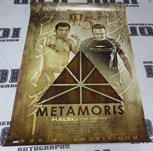 Kazushi Sakuraba Aláírt Metamoris 5 Poszter vs Gracie PSA/DNS-COA UFC Büszkeség Rizin - Dedikált UFC Rendezvény Plakát