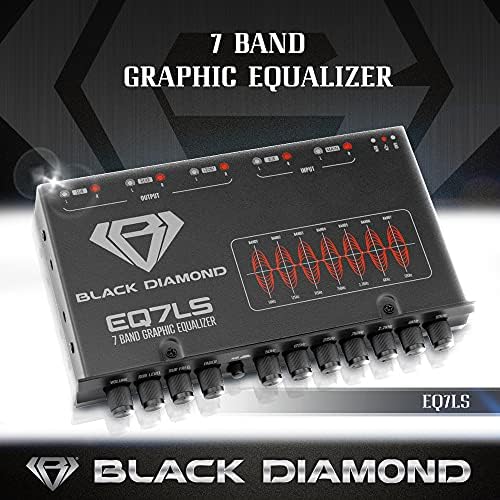 Fekete Gyémánt EQ7LS 7 1/2 DIN-7-sávos előerősítő Equalizer Car Audio EQ w/Első Hátsó + Sub Kimenet