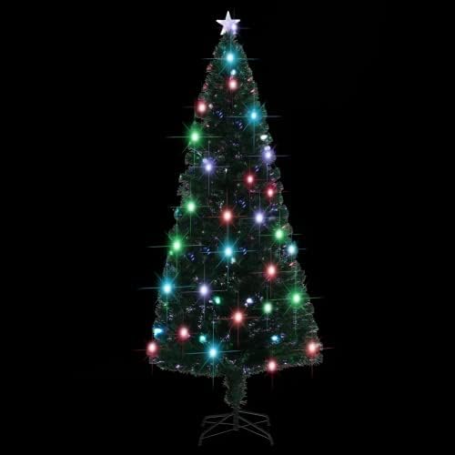 vidaXL Mesterséges karácsonyfa Állvány/LED 82.7 Száloptikás