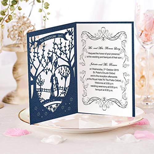 Lézerrel Vágott Nyomtatható Esküvői Meghívó Készlet - 25pcs 4.7 x 7 a Szerelem Fa Esküvői Meghívók, Kártyák Nyomtatható