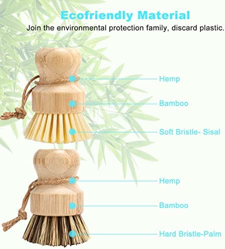 Bambusz Tál Ecset Készlet, 4 Db-Palm Fából készült Étel Mosó Kefe, Buborék Fel, Étel, Kefék, Tartós Fa Ételek Kefét, Természetes