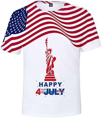 Nyári Férfi póló Férfi ruházat Grafikus Póló, Alkalmi Tshirt 3D-s 4 július Zászló Mintás Vintage póló Ing a Nagy Emberek T