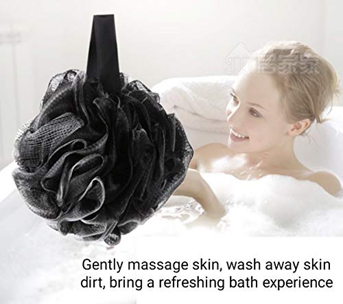 4 csomag zuhany puff,fekete fürdő szivacs szivacs,laza puff természetes bambusz szén háló,zuhanyzó lényeg bőrápolás.