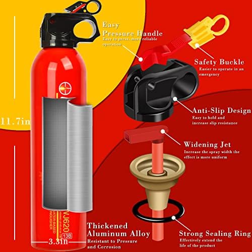 Tűzoltó Készülék 3 Csomag Konzol Ougist 620ml Tűzoltó Készülékek a Ház/Autó/Konyha/Kis Tűzoltó Készülék, amely megakadályozza az