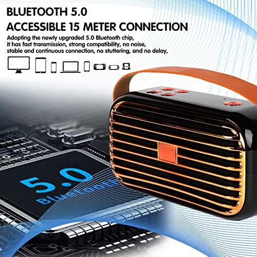 SOMAYEWA Hordozható Bluetooth Hangszóró, 16W 360° - os Surround Hangzás, Vezeték nélküli Bluetooth Hangszóró, Bluetooth 5.0 - Beépített Mikrofon/TWS/AUX-in/FM