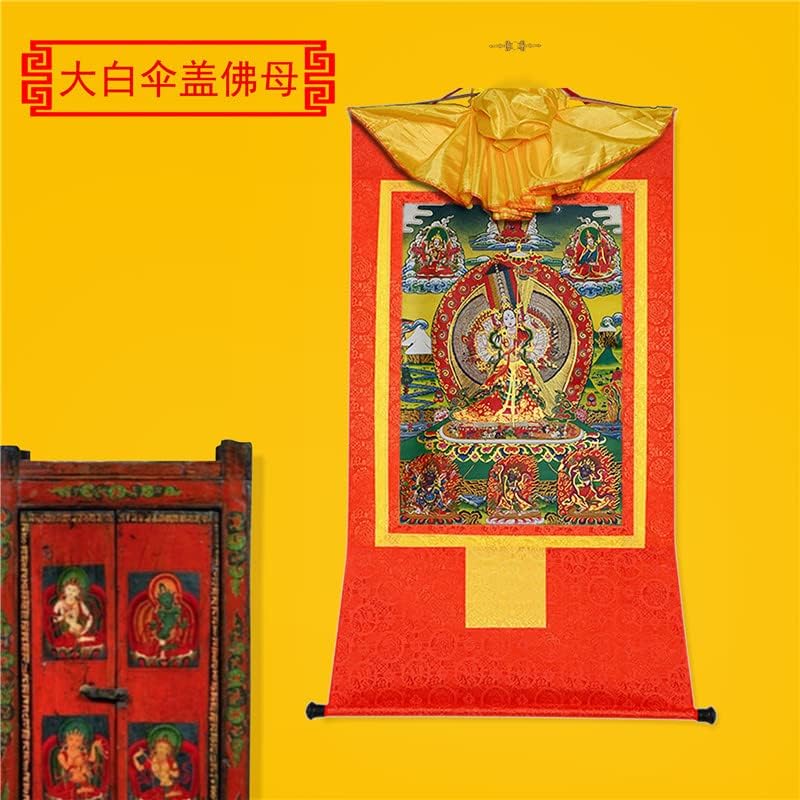 Gandhanra Usnisa Sitatapatra(Fehér Napernyő), Tibeti Thangka Festészet, a Művészet,a Buddhista Thangka Brokát,Buddha Gobelin a