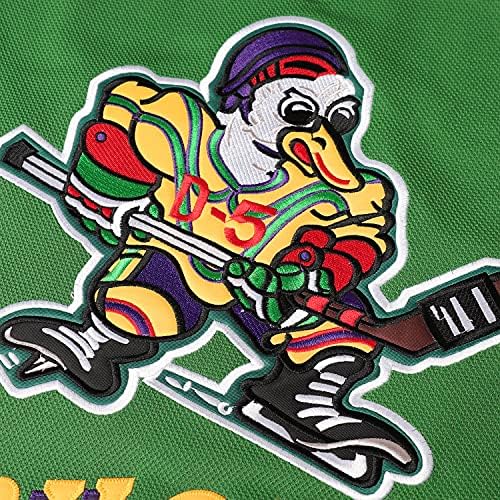 Férfi Mighty Ducks 96 Charlie Conway 99 Adam Bankok 33 Greg Goldberg Film Jégkorong Mez, Fehér, Zöld, Fekete