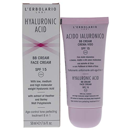 L'Erbolario - hialuronsav - BB Cream - Anti-Aging, Hidratáló, Kollagén - Javítja a Bőr Megjelenését & Ragyogás, 1.6 oz