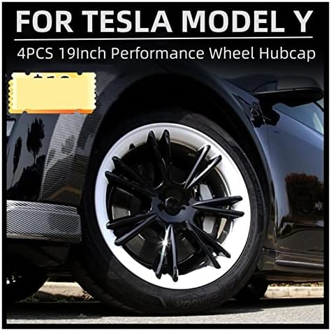 19Inch Hub Kap，Kompatibilis a Tesla Model Y 2020-2023，Kerék Dísztárcsa Készlet, Autó Csere, Autó ABS Kerék-Fedezze Trim Tartozékok