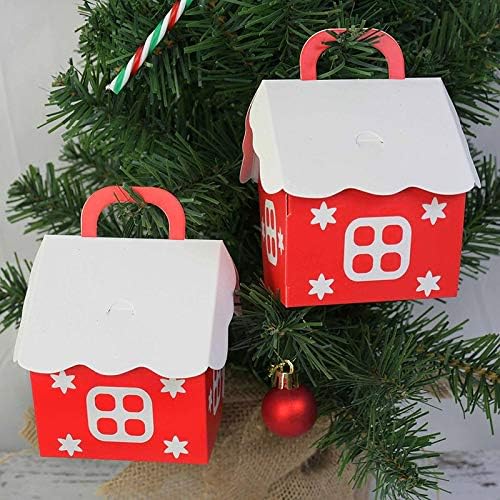 CheeseandU 30 Pack Karácsonyi ajándékot Doboz 3D Xmas Candy House Karton Gable Csomagoló Dobozok Édesség, karácsonyi Parti Szívességet