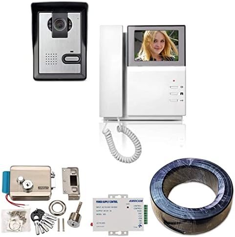 AMOCAM Videó Ajtó Telefon Rendszer, 4,3 Hüvelyk Clear LCD Monitor, Elektromos, Elektronikus Ajtó + K80 12V-os Control + 150FT