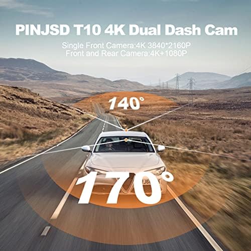 Dash-Cam - 4K-Autó Kamera,Beépített WiFi, GPS Autó fedélzeti Kamerája, Full HD 170° Széles Látószögű Biztonsági Kamera éjjellátó