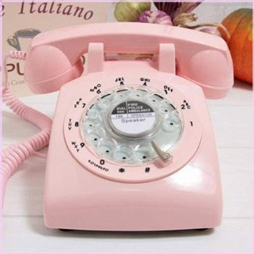 GloDeals 1960-as években Stílusú Rózsaszín Retro Tárcsás Telefon Régimódi Tárcsa Retro Vezetékes Telefon, lakberendezés Gyűjtő Ajándék