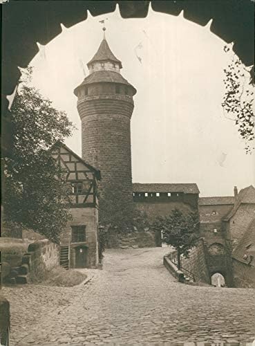 Vintage fotó Vestnertor, a kapu a vár Nürnberg