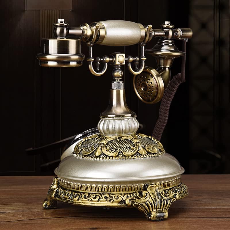 Retro Telefon Klasszikus Asztal Telefon Amerikai Otthoni Irodai Vezetékes Stílus Élő Forgó Tárcsa Dekoráció Európai Szoba (Szín : Arany