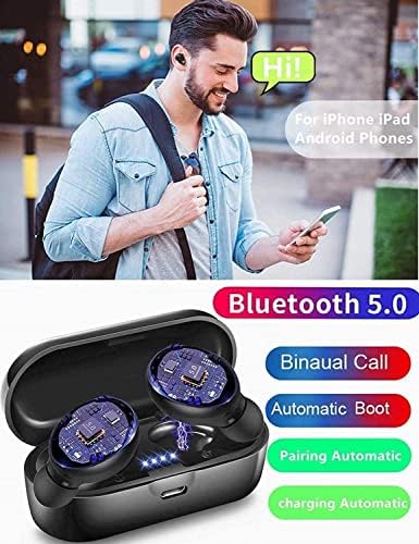 Hoseili 2023 új editionBluetooth Fejhallgató.Bluetooth 5.0 Vezeték nélküli Fülhallgató in-Ear Sztereó Hang Mikrofon Mini Vezeték nélküli Fülhallgató,