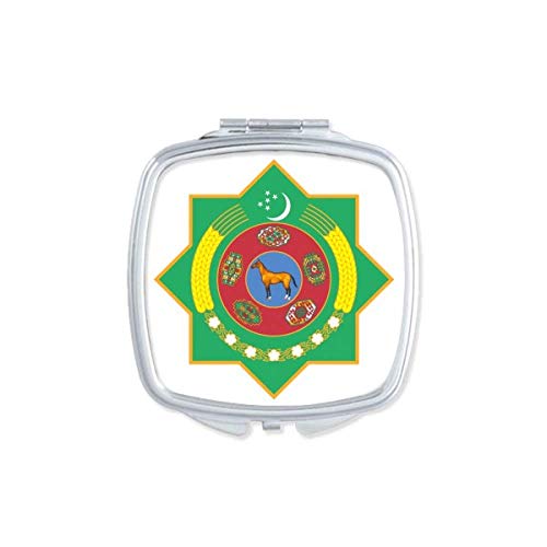 Türkmenisztán Ázsia Nemzeti Jelkép Tükör Hordozható Kompakt Zsebében Smink Kétoldalas Üveg