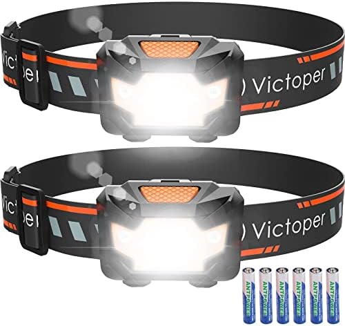 Victoper 2 Csomag LED Fényszóró, 1100 Lumen Fényes, Könnyű Fej Lámpa 4 Mód, IPX5 Vízálló Fej Fény, Vörös Fény, a Futó Halászat,