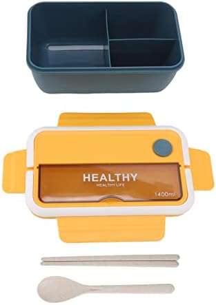 UBEF Bento Box Biztonságos Multifunkcionális Ebéd pálcikával (Kék, Sárga)