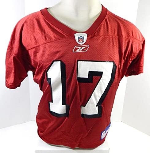 2002-ben a San Francisco 49ers 17 Játék Kiadott Piros Gyakorlat Jersey L DP28471 - Aláíratlan NFL Játék Használt Mezek