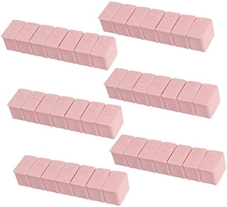 Alipis 6db Doboz Braille Hét Rács a Gyógyszert, a Dobozban Rózsaszín Konténerek Mini Tabletta Doboz Tabletta Tartály Tömítő Gyógyszeres