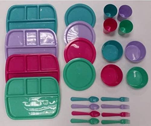 24 pc Gyerekek Vacsora által Meghatározott fő pillére, BPA mentes, Mikrohullámú sütő/mosogatógépben mosható, kisgyermek snack/étkezés,
