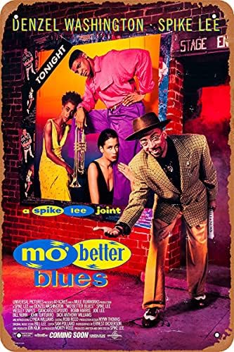 Swrlzvzn Mo'Better Blues 1990 Film Poszter Vintage Fém Adóazonosító Jel Haza, Bár, Pub, Garázs, Dekoráció Ajándék 8x12 Inch