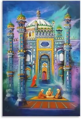 Olaj Festmény Művészet Plakát a Táncosok Zenét Játszik a Vallásos Templom Pakisztánban Vászon Festmény, Poszterek, Nyomatok, Wall Art