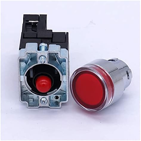 SNKB 22mm 1 NC Piros LED-es Nyomógomb Kapcsoló 440V 10A Nyomógombos Kapcsolók LED Feszültség 110V