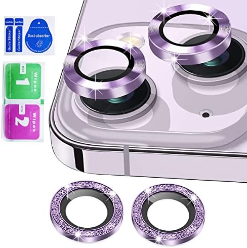 Tomonobu [2X2 Csomag Kamera Lencséjét Védő iPhone 14 / iPhone 14 Plus, Csillogó Gyémántot, CD-Minta [Anti Karcolás] Kamera lencsevédő,