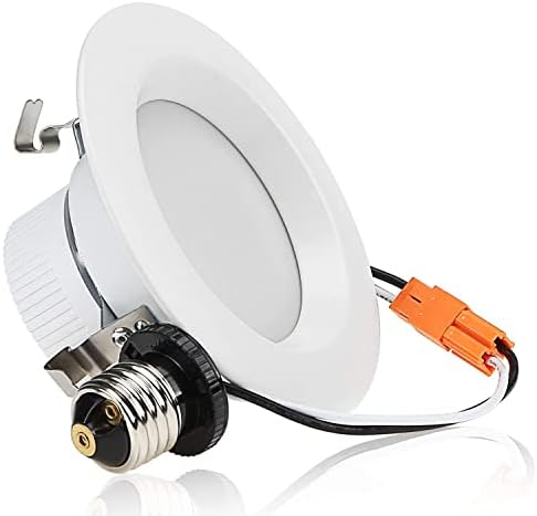 TORCHSTAR 4 Inch Szabályozható Süllyesztett LED Beépíthető, 10W (75W Equiv.), Fehér Berendezés Csatlakoztatva, Trim Cserélhető,