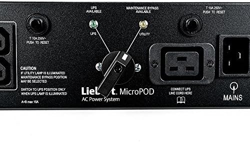 Vertiv Liebert MicroPod Külső Karbantartási Bypass Kapcsoló 8 HU 60320/C13 Üzletek 2U Rack Szerelhető Elektromos Vezetékek Tartalmazza