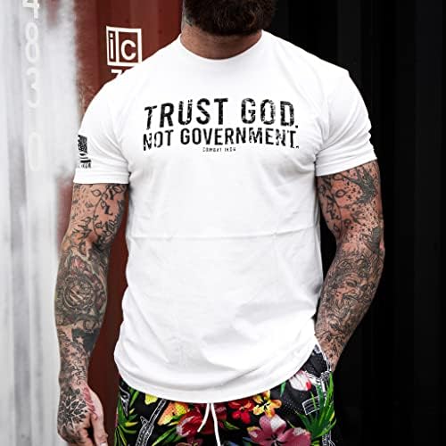Bízunk benne, hogy Isten, Nem a Kormány - Férfi Grafikus Rövid Ujjú T-Shirt