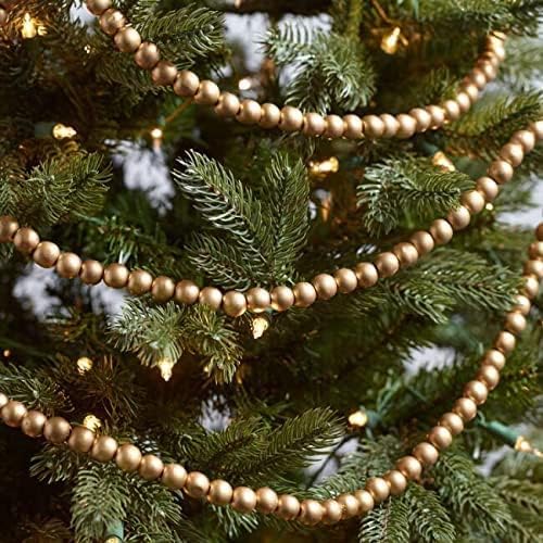 Egyetlen Ünnep, Így A 18 Láb Hosszú Rusztikus Fémes Arany Fa Gyöngy Koszorú Karácsonyfa Díszítés - Dekoratív Vintage Stílusú, Fából Készült