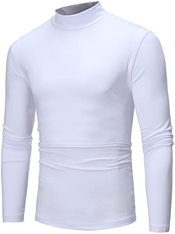 QTOCIO Garbó Férfi Pulóver, Hosszú Ujjú, Pamut Póló, Pulóver Slim Fit Alapvető Termikus T-Shirt Pólók