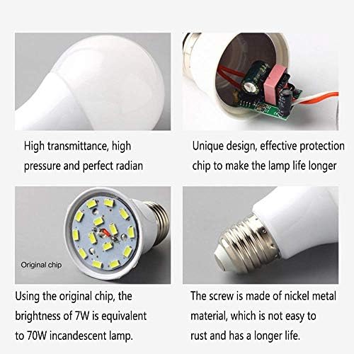 KONPWAY 12 v-os kisfeszültségű LED Izzók - Semleges 7W(Csak 12-36V), Csomag 6