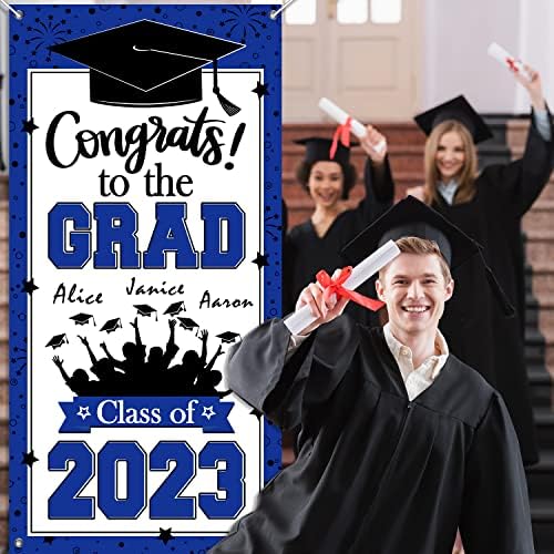 Osztály 2023 Érettségi Party Dekoráció Kék Congrats Grad Érettségi Ajtót Borító Írni A Nevét Egy Ajándék Toll