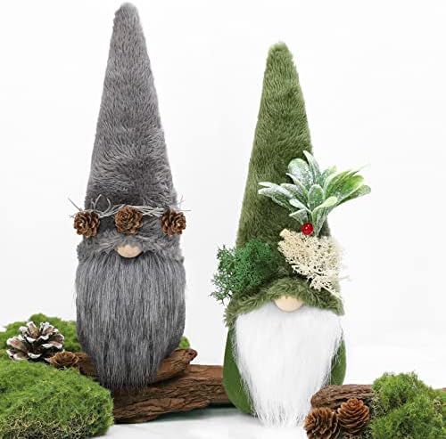 Upltowtme Moss Nyári alsónadrág-Gnómok, Törpék, Plüss Zöld, Szürke Erdei Fenyő Toboz Gyűjthető Figurák Téli Özönlöttek a Gnome