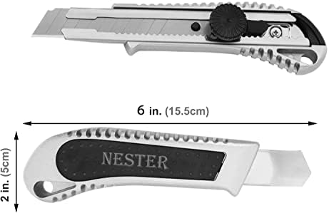 NESTER tapétavágó Behúzható sniccer, 20 Pengék(3/4 18mm Széles Penge Cutter) Behúzható, Kompakt, hosszabb Használat Építési, nagy teherbírású,