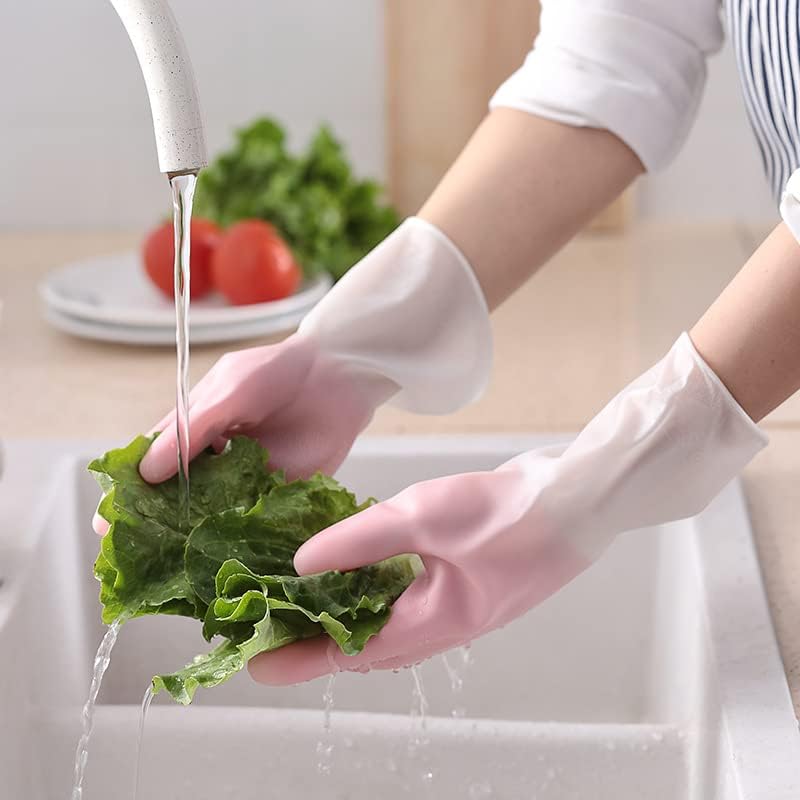 Householdgloves kétszínű konyha takarítás mosogatás ruhát vízálló, csúszásmentes háztartási gumikesztyű
