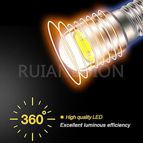 Ruiandsion 2db 6V E10 Bázis LED Frissítés Izzó COB 2W Csere Fényszóró Zseblámpa Zseblámpa Izzók,Fehér 6000K